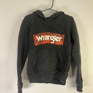 Wrangler Charcoal Hoodie with Red Graphic